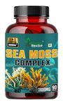 Humming Herbs Sea Moss Complex - 3in1 | 2600MG | 90 Capsules - Organic Irish Sea Moss Powder, Bladderwrack, Organic Burdock Root Extract | Bio available Minerals for Thyroid , Skin and Joint Support