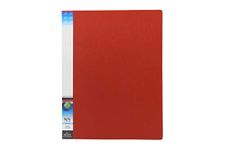 Keny Display File | Clear Leaves | Best for A4 Size Papers | 60 Folders | Plastic Clip | Red - (851A/60F Red)