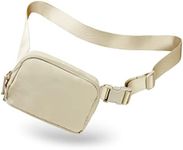 AslabCrew Belt Bag with Adjustable Strap for Women Men Fanny Packs Mini Waist Pack for Outdoor Hiking Running Travel, Beige2, One Size