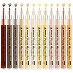 JEFFNIUB Acrylic Paint Pens Set of 12 Colors,Skin Tone Markers,0.7mm Extra Fine Tip for Painting on Rocks, Glass, Fabric,Wood,Ceramic,Canvas,Tiles Permanent Marker Pens