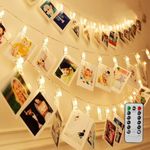 Green Convenience 50 Photo Clips String Lights/Holder with Remote Control, Indoor Fairy String Lights for Hanging Photos Pictures Cards and Memos, Ideal Gift Photo Clip Holder, Christmas Gifts