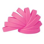 Plain Neon Pink Coloured Silicone Sports Arm Exercise Wristband Bracelets Rubber Wrist Bands Party Accessories For Men Women Boys Girls (Pack of 10)