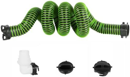 OUTPRIZE 15FT RV Sewer Hose, Extreme Heavy Duty TPE for Abrasion Resistance and Crush Protection, Camper Sewer Hose Kit with Pre-Attached Bayonet Fittings, 4-in-1 Adapter Elbow and Wrench, Green