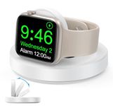 Foldable Watch Charger Compatible With Apple Watch, Portable iWatch Charger Stand with Charging Cable,Magnetic Wireless Charging Dock Compatible with iWatch Series Ultra 10 9 8 7 SE 6 5 4 3 2- White