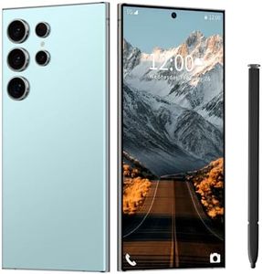 BVNA I24 Ultra Unlocked Phone 6+256GB,Built in Pen The Phone,Smartphone Battery 6800mAh 6.82" HD Screen,Android 13.0 with 128GB Memory Card Cell Phone,Face ID/5G/Fingerprint Lock/GPS (Cyan, 6+256)