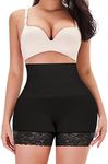 DERCA Womens Shapewear Shorts Tummy Control Body Shaper Underwear Shaping Boyshorts Seamless Shorts Under Dresses, #0119 Black-light Control, X-Large