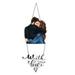 Artvibes Love Couple Printed Wooden Wall Hanging with Quotes for Home Decor | Gifts | Living Room | Bedroom | Wooden Decorative Items | Modern Decoration | Artworks Wall Hangings (WH_5708N)