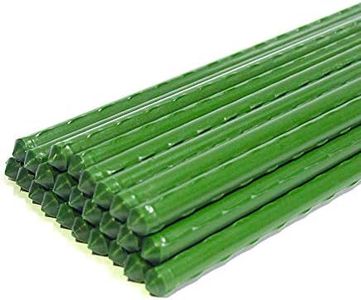 Growsun 6ft Tomato Stakes Plant Stake Supports Garden Fences Trellis Metal Plastic Coated Plant Cage Supports Climbing, Pack of 50