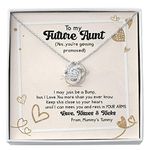 rakva 925 Sterling Silver Gift Aunt Necklace, Sentimental New Auntie Gift, Future Auntie, Soon To Be Auntie, Reveal To Auntie To Be Gift, Promoted To Auntie Custom Necklace