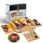 ZESTFUL LIFE Charcuterie Boards Set - Large Bamboo Cheese Board Set - House Warming Gifts New Home, Wedding Gift for Couple, Bridal Shower Gift, Birthday Gifts for Women