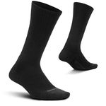 Feetures Plantar Fasciitis Cushion Crew Sock Black (Medium)