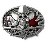 LKMY Vintage Style American Cowboy Fashion Western Belt Buckles For Men, Skull