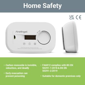FireAngel Digital Carbon Monoxide Detector – Battery Operated Alarm