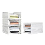 Aditya polymers Wardrobe Organizer foldable and stackable 5 P.c (3 Large and 2 Small ),Multi purpose plastic organizers for clothes shirts tops and shelf space usage for Home Organization and storage