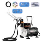 VEVOR Airbrush Kit, Professional Airbrush Set with Compressor, Airbrushing System Kit with Multi-Purpose Dual-Action Gravity Feed Airbrushes, Art Nail Cookie Tatto