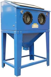 Cimcame Sandblasting&Sandblaster Cabinet 90 Gallon with Glass Viewing Windows/Blasting Gun kit/LED Light Floor Abrasive Blast Cabinet for Rust Grime Paint Removing