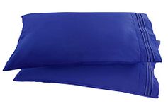 Elegant Comfort Premium Hotel Quality 2-Piece Pillowcase Set, Luxury & Softest 1500 Thread Count Egyptian Quality Bedding Pillowcases, Wrinkle and Fade Resistant,Royal Blue