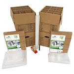 Uboxes Kitchen Moving Box & Supplies Kit #1 4 Boxes with Dish/Glass Inserts, Corrugated