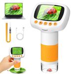 Leipan Handheld Microscope for kids, 1000X Magnification 1080P Portable Pocket Kids Microscope with 2.0" IPS Screen for Photo/Vedio, STEM Toys for Children (Orange)