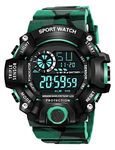 Acnos Premium Brand-A Digital Watch Shockproof Multi-Functional Automatic Green Color Army Strap Waterproof Digital Sports Watch For Men's Kids Watch For Boys Watch For Men Pack Of 1 - Polyurethane