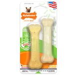 Nylabone FlexiChew Petite Chicken and Original Flavored Bone Dog Chew Toys, Twin Pack