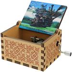 SZHYHTIKI Howl's Moving Castle Wood Music Box,Anime Theme Music Merry Go Round of Life Wooden Hand Cranked Musical Boxes New Year Birthday Gift (Wood-Castle)