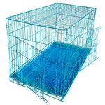 MidWest Homes For Pets Polyester Midwest Dog Crates 42-Inch Blue Cage Kennel Spacious & Secure (Length-107 Cm * Width -74 Cm * Height-84 Cm)