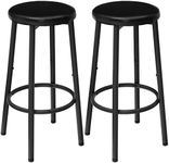 HOOBRO Bar Stools, Set of 2 Bar Chairs, 31 cm PU Upholstered Counter Bar Stools, Breakfast Stools with Footrest, Easy Assembly, for Kitchen, Dining Room, Cafe, Black BB30BY01