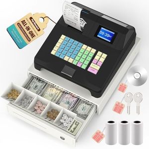 Cash Register with Checkport Cash Cash Drawer &Receipt Printer,Cash Registers for Small Businesses with Dual Display,Oil-Proof Keyboard for Store/Shop/Mall, Easy to Use Caja Registradora