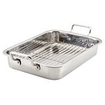 Farberware Classic Traditions Stainless Steel Roaster/Roasting Pan with Rack, 17 Inch x 12.25 Inch