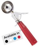 Meadow Lane Trigger Scoop - #24 Size (2-in Diameter) 2.7 Tbsp Capacity, Stainless Steel, Portion Control, Ice-cream & Cookie Dough Scoop, Red