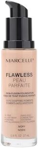 Marcelle Flawless Skin-Fusion Foundation, Ivory, Medium Coverage, Natural Finish, Waterproof, Hypoallergenic, Fragrance-Free, Cruelty-Free, Paraben-Free, Non-Comedogenic, Oil-Free, 27 mL