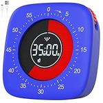 Dealswin Visual Timer Rechargeable, Timer Digital Timers with 4 Alarm Modes, Improved 60 Minutes Time Timing & Countdown Timer for Kids Study Kitchen Cooking Office（Blue）