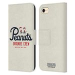 Head Case Designs Officially Licensed Peanuts Boston Grounds Crew Varsity Sports Leather Book Wallet Case Cover Compatible With Apple iPhone 7/8 / SE 2020 & 2022