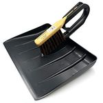 Garden Dustpan and Brush Outdoor | Durable Dustpan Garden Scoop with Stiff Hand Brush | Large Dust Pan Dirt and Leaf Collector Suitable for Outdoor Cleaning