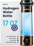 PIURIFY Hydrogen Water Bottle Generator | 17 OZ | UP TO 6,290 PPB H2 Molecular Hydrogen | SPE/PEM Electrolysis | Ergonomic Handle | Dual-Mode | 2200 mAh Battery | Certified by H2 Analytics | Brown