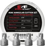 Spot Weld Cutter Kit 4-Pack, Cutting Diameter 5/16", S&F STEAD & FAST High Speed Steel Spot Weld Drill Bit, Annular Cutter for Hand Drill, 3/8" Threaded Shank, 1/4" Depth of Cut