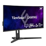 ViewSonic VX3418-2KPC 34 Inch Ultrawide Curved 1440p 1ms 144Hz Gaming Monitor with FreeSync Premium, Eye Care, HDMI and Display Port