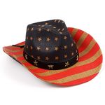 4th of July Hats Independence Day Straw Hat Western Hat American Flag Hat Decorative Summer Sun Caps for Men Women