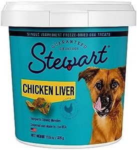 Stewart Freeze Dried Chicken Liver Dog Treats, Grain Free, All Natural, Made in USA by Pro-Treat, 11.5 oz, Resealable Tub