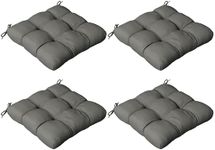 Outsunny Set of 4 Outdoor Seat Cushions with Ties, Water Repellent Seat Pads for Dining Chair, Swing, Sofa, 48 x 48 x 10 cm, Charcoal Grey