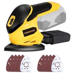 Cordless Detail Sander Compatible with DeWalt 20V Max Battery (Tool Only), 12,000 OPM, 10Pcs Sandpapers, Dust Bag for Woodworking, Tight Spaces Sanding, Polishing, Removing Paint