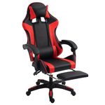 Gaming Chair Ergonomic Computer Chair Office Chair Desk Swivel Chair Adjustable Reclining Footrest Cushion Red New!