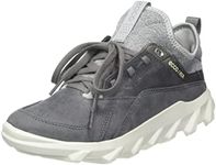 ECCO Men's Mx Low Tie Sneaker, Steel/Concrete Nubuck, 11-11.5