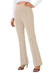 Urban CoCo Women's High Waist Elastic Flare Pants Casual Stretchy Bell Bottom Trousers (Camel, S)