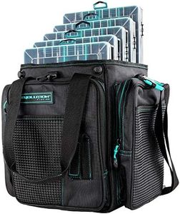 Evolution Outdoor Drift Series Topless Vertical Tackle Bag – Seafoam, 3700 Size, Outdoor Rucksack w/ 5 Fishing Tackle Trays, Padded Handle and Shoulder Strap, Plier Holster, Tackle Carrying Case