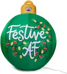 BigMouth Giant Ornament Inflatable Christmas Ball, 4 FT Holiday LED Lighted Decoration, Continuous Air Plug-in, Tethered Ground Stakes, Outdoor Holiday Yard Deco - Festive AF
