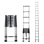 Corvids 6.5m (21.5 feet) Portable & Compact Aluminium Telescopic Ladder | 2-Year Warranty | EN131 Certified 16-Steps Foldable Multipurpose Collapsible Ladder for Home & Outdoor use