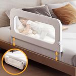 Baby Bed Rail Guard for Toddler - 48in Adjustable Heights, Swing Down Bed Rail, Extra Tall Child Safety Side Bed Rails for Kids - Foldable Toddler Bed Rail for Queen, King, Twin, Full Size Beds