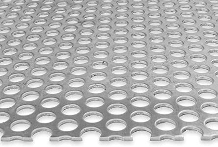 OnlineMetals 3003 Aluminum Perforated Sheet, Unpolished (Mill) Finish, H14 Temper, Staggered Round 0.375" Holes, 0.063" Thickness, 14 Gauge, 12" Width, 12" Length, 0.5625" Center to Center